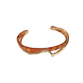 Gold Plated Acrylic Open Bangle Korean Minimalist Round Metal Look Bracelet view 5