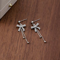 Elegant Rhinestone Bowknot Pearl Tassel Drop Dangle Alloy Silver Needle Fashion Jewelry Earrings view 3
