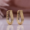 Light Luxury European Micro Pave Zircon Three Row Hoop Earrings Summer Women's Ear Jewelry view 4