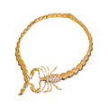 Statement Alloy Rhinestone Scorpion Open Choker Necklace For Trendy Women view 5
