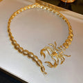 Statement Alloy Rhinestone Scorpion Open Choker Necklace For Trendy Women view 2