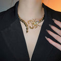 Statement Alloy Rhinestone Scorpion Open Choker Necklace For Trendy Women view 4