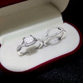 Couple Matching Rings With Square Zircon Main Stone Copper Engagement Wedding Ring Set view 3
