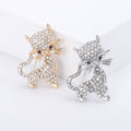 Alloy Handmade Rhinestone Cat Brooch Pin For Collar Decoration view 1
