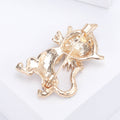 Alloy Handmade Rhinestone Cat Brooch Pin For Collar Decoration view 4