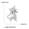 Alloy Handmade Rhinestone Cat Brooch Pin For Collar Decoration view 5