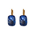 French Iridescent Gemstone Geometric Square Earrings Light Luxury Hepburn Style Ear Cuffs view 5