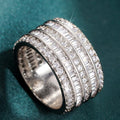 Five Row Sparkling Statement Women's Ring, Fashion Proposal Engagement Jewelry Gift view 4