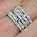 Five Row Sparkling Statement Women's Ring, Fashion Proposal Engagement Jewelry Gift view 2