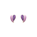 Elegant French Heart Petal Enamel Alloy Stud Earrings For Women Minimal Oil Painting Style Earrings view 5