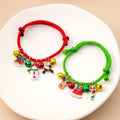Adjustable Christmas Reindeer Bell Bracelet With Cartoon Enamel Santa And Candy Cane Charms For Women view 4
