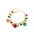 Adjustable Christmas Reindeer Bell Bracelet With Cartoon Enamel Santa And Candy Cane Charms For Women view 5