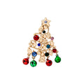 Christmas Tree Gift Brooch With Five Point Star Rhinestone Hollow Bell Coat Pin For Women view 5