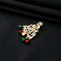 Christmas Tree Gift Brooch With Five Point Star Rhinestone Hollow Bell Coat Pin For Women view 4