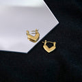 Elegant Gold Tone Alloy Hollow Heart Hoop For Women Minimalist Niche Design Daily Commuter Earrings view 3