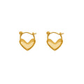 Elegant Gold Tone Alloy Hollow Heart Hoop For Women Minimalist Niche Design Daily Commuter Earrings view 5