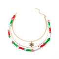Christmas Santa Claus Necklace Cartoon Enamel Resin Candy Reindeer Bell Multilayer Pendant Jewelry view 5
