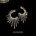Chic Alloy C Shape Stud Earrings With Square Zircon Geometric Light Luxury Design view 2