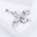 Alloy Rhinestone Flying Crane Brooch Pin For Cheongsam Lapel Decor view 4