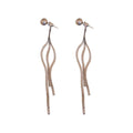 Copper Snake Bone Chain Two Way Long Tassel Drop Earrings Chic Geometric Line Design view 5
