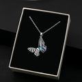 Korean Silver Butterfly Cat Necklace Cute Animal Planet Collarbone Chain Rhinestone Whale Pendant view 2