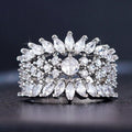 European American Leaf Shape Ring For Women, Inlaid Marquise Zircon Statement Finger Ring view 2