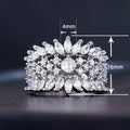 European American Leaf Shape Ring For Women, Inlaid Marquise Zircon Statement Finger Ring view 5