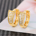 Micro Pave Zircon Small Hoop Earrings, Hollow Unique Design Ear Cuffs For Women view 2