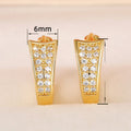 Micro Pave Zircon Small Hoop Earrings, Hollow Unique Design Ear Cuffs For Women view 5