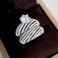 Hot Selling Couple Rings For Women, European American Fashion Zircon Birthday Gift Matching Rings view 3