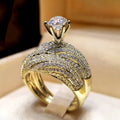 Hot Selling Couple Rings For Women, European American Fashion Zircon Birthday Gift Matching Rings view 1