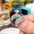 Hot Selling Couple Rings For Women, European American Fashion Zircon Birthday Gift Matching Rings view 4