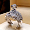 Hot Selling Couple Rings For Women, European American Fashion Zircon Birthday Gift Matching Rings view 2
