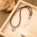 New Chinese Ethnic Butterfly Necklace With Ceramic Flower Bell And Peace Lock Collarbone Chain view 3