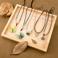 New Chinese Ethnic Butterfly Necklace With Ceramic Flower Bell And Peace Lock Collarbone Chain view 1