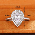 European Classic Sparkling Teardrop Ring Creative Women's Wedding Jewelry Finger Ring view 5