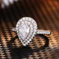 European Classic Sparkling Teardrop Ring Creative Women's Wedding Jewelry Finger Ring view 2