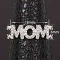 Pave Letter MOM Heart Shape Open Adjustable Ring For Mother's Day Fashion Gift view 4