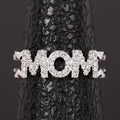 Pave Letter MOM Heart Shape Open Adjustable Ring For Mother's Day Fashion Gift view 6