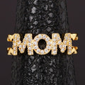 Pave Letter MOM Heart Shape Open Adjustable Ring For Mother's Day Fashion Gift view 7