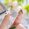 Micro Pave Eight Hearts Eight Arrows Square Ring European Round Spliced Engagement Ring For Women view 4