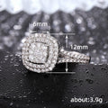 Micro Pave Eight Hearts Eight Arrows Square Ring European Round Spliced Engagement Ring For Women view 5