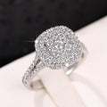 Micro Pave Eight Hearts Eight Arrows Square Ring European Round Spliced Engagement Ring For Women view 2