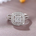 Micro Pave Eight Hearts Eight Arrows Square Ring European Round Spliced Engagement Ring For Women view 1