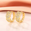 Exaggerated Round Hoop Earrings With Zircon Heart Charm, Korean Style Statement Women's Jewelry view 2