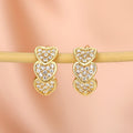 Exaggerated Round Hoop Earrings With Zircon Heart Charm, Korean Style Statement Women's Jewelry view 3
