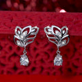 Elegant Short Drop Earrings With Hollow Leaf And Flower Petal Design For Summer Jewelry view 3