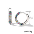 Colorful Zircon Huggie Hoop Earrings For Women Minimalist Niche Designer Fashion Ear Jewelry view 5