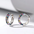 Colorful Zircon Huggie Hoop Earrings For Women Minimalist Niche Designer Fashion Ear Jewelry view 1
