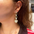 French Style Heart Pendant Micro Paved Heart Earrings For Women, European Fashion Jewelry view 2